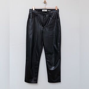 Abercrombie Size 28 Ankle Straight Ultra High Rise Vegan Leather Pants Black